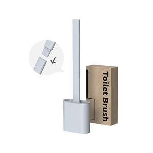 Flex Silicone Toilet Brush with Holder-Gray