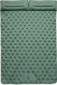Outdoor Play: Inflatable Sleeping Mat with Built-In Pillow and Pump _ Green