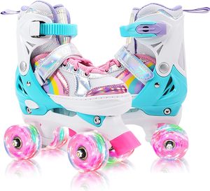 Outdoor Play: Adjustable Kids Roller Skates XS Size 27-30 Pink