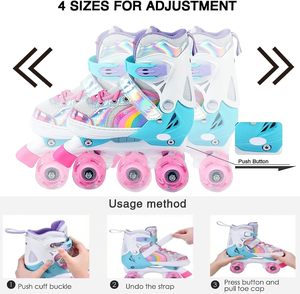 Adjustable Kids Roller Skates M Size 35-38 Pink