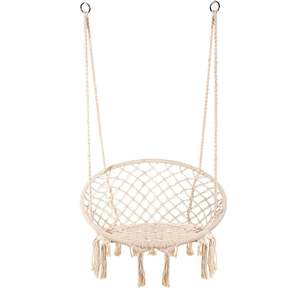 Swings: Handmade Macrame Swing Hammock Chair-White