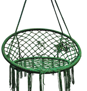 Handmade Macrame Swing Hammock Chair-Green