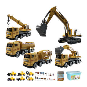 Cars Trucks Trains: Inertia Powered Construction Site Vehicles Toy Set