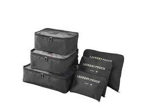 6PCS Packing Cubes for Travel Luggage Organiser Bag-Black