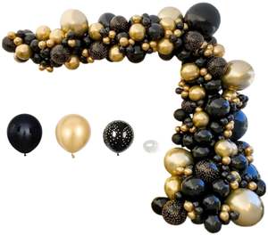 137Pcs Balloon Garland Kit-Black and Gold