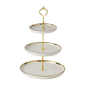 3 Tier Ceramic High Tea Cake Dessert Stand-White