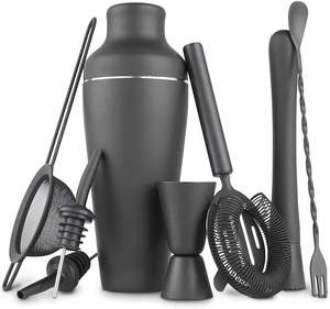 8 Pcs Premium 750ml Cocktail Shaker Set Bartender Kit-Black