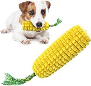 Dog Accessories: Durable Squeaky Dog Chew Toy-Yellow Corn