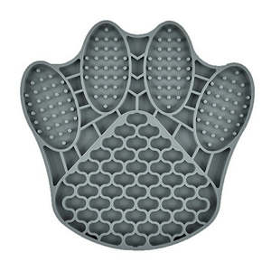 Dog Accessories: Dog Slow Feeders Lick Mat Gray Paw