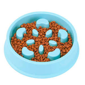 Dog Feeder Slow Eating Pet Bowl-Blue