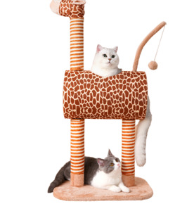 Cat Tree Tunnel Play Tree House-Giraffe