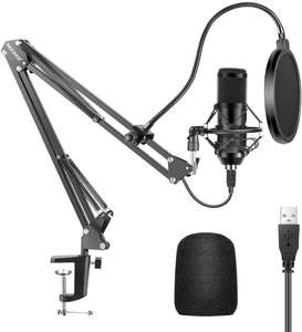 Microphone: Computer Podcast Condenser Microphone USB Microphone Kit