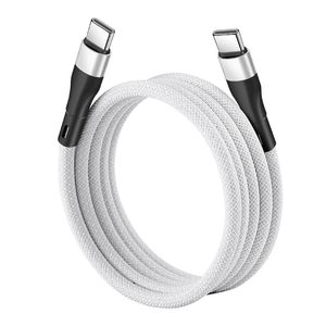 Charging Power: Anti Tangles 60W Type-C to C Magnetic Charge Cable-White