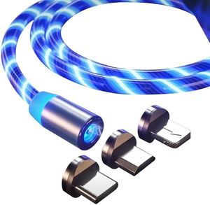 Charging Power: 3 in 1 Magnetic Charging Cable with RGB LED-200CM