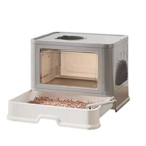 Diy Garden Pet: Foldable Cat Litter Box with Drawer Large Enclosed Cat Toilet with Top Exit