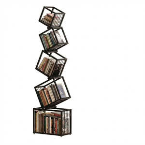 Geometric Stacking Bookshelf 183cm Tall Modern Carbon Steel Storage Rack 5-Tier &hellip;