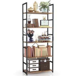 5 Tier Bookshelf 30×60×158 cm Heavy Duty Storage Rack
