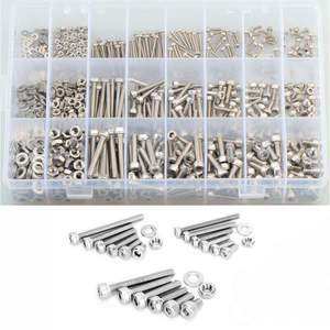 1080PCS Stainless Steel Screws and Nuts Hex Socket Head Cap