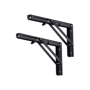 Kitchen Storage: 2pcs Space Saving Wall Mounted DIY Folding Shelf Brackets-25x12cm