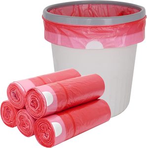 120 Pcs 45 x 50 cm Drawstring Trash Bags-Red
