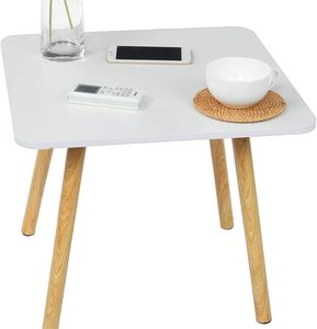 Side Coffee Table: Square Coffee Table Wooden Side Table 60x60CM-White