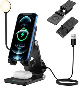 Office Desk: 4 in 1 Wireless Charging Station with LED Desk Lamp