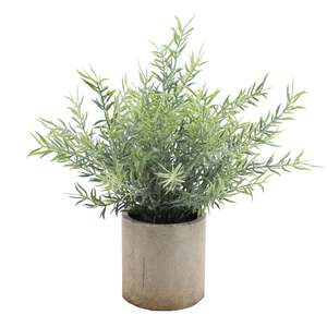 Home Decor: Mini Potted Artificial Plastic Green Plants-Frost Rosemary