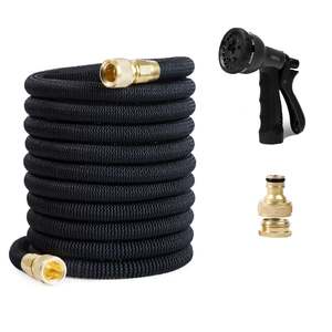 Garden Outdoor Living: 15m Heavy Duty Expandable Garden Hose w/ 8 Function Spray