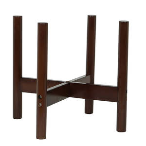Outdoor Planters Pots: Mid Century Bamboo Indoor Plant Stand-33cm