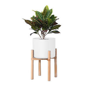 Outdoor Planters Pots: Modern Flower Pot with Display Potted Rack-White
