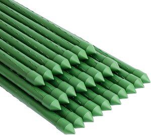 10Pcs Heavy Duty Plastic Coated Metal Stake Plant Support-150CM