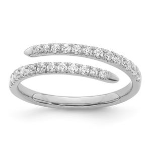 9ct White Gold Lab Diamond Spiral Ring