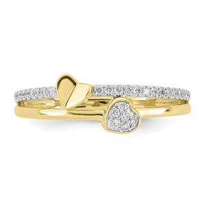 9ct Gold Lab Diamond Butterfly Heart Ring