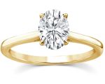 Gold Oval Lab Diamond Solitaire ring