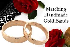 Rose Gold Hammered Wedding Bands