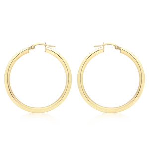 9k Gold Hollow Large hoops 35mm