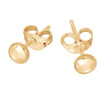 Gold 3.6mm Flat Ball Earrings