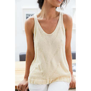 Fibra Natura: 808 Tallow Textured A-Line Singlet Top 8ply DK Pattern