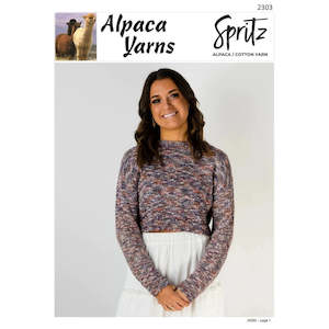 2303 Easy Sweater Knitting Pattern in Spritz DK