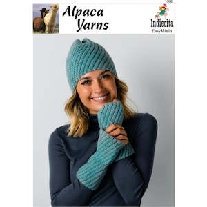 1558 Spiral Beanie and Mitts DK 8ply Knitting Pattern