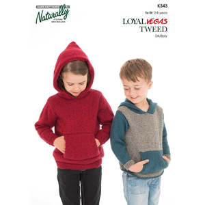 Knitting Patterns: K343 Hooded Sweater with Pocket DK Knitting Pattern