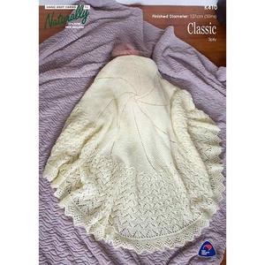 K410 Traditional Baby Circular Lace Blanket Pattern in 3Ply