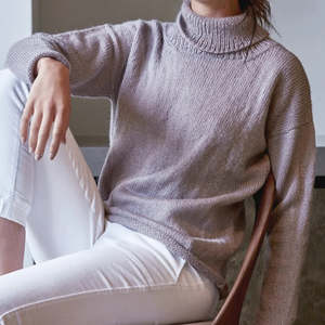 Bellissimo: 619 Minty Oversized Jumper with Funnel Neck Pattern