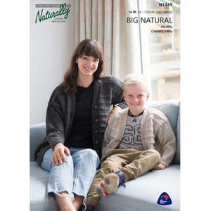 Clearance Patterns: N1469 V-Neck Cardigan Multi sized Pattern in DK / 8Ply & Chunky /14Ply