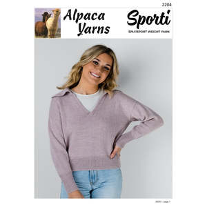Clearance Patterns: 2204 Polo Sweater Sporti 5ply Knitting Pattern