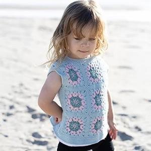 1574 Crocheted Granny Square Child's Vest DK Pattern