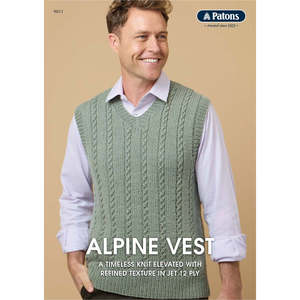 9011 Alpine Vest 12ply Knitting Pattern for Men