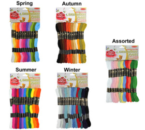 Embroidery Floss 12 Skeins x 8m Assorted Colour