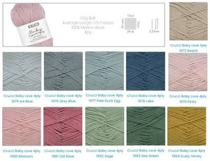 Crucci Baby Love 4ply Merino Wool - 50 grams / 175 metres - machine washable