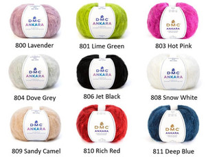 Products: DMC Ankara Mohair Blend 12ply 50 grams / 110metres - also knit as 8ply